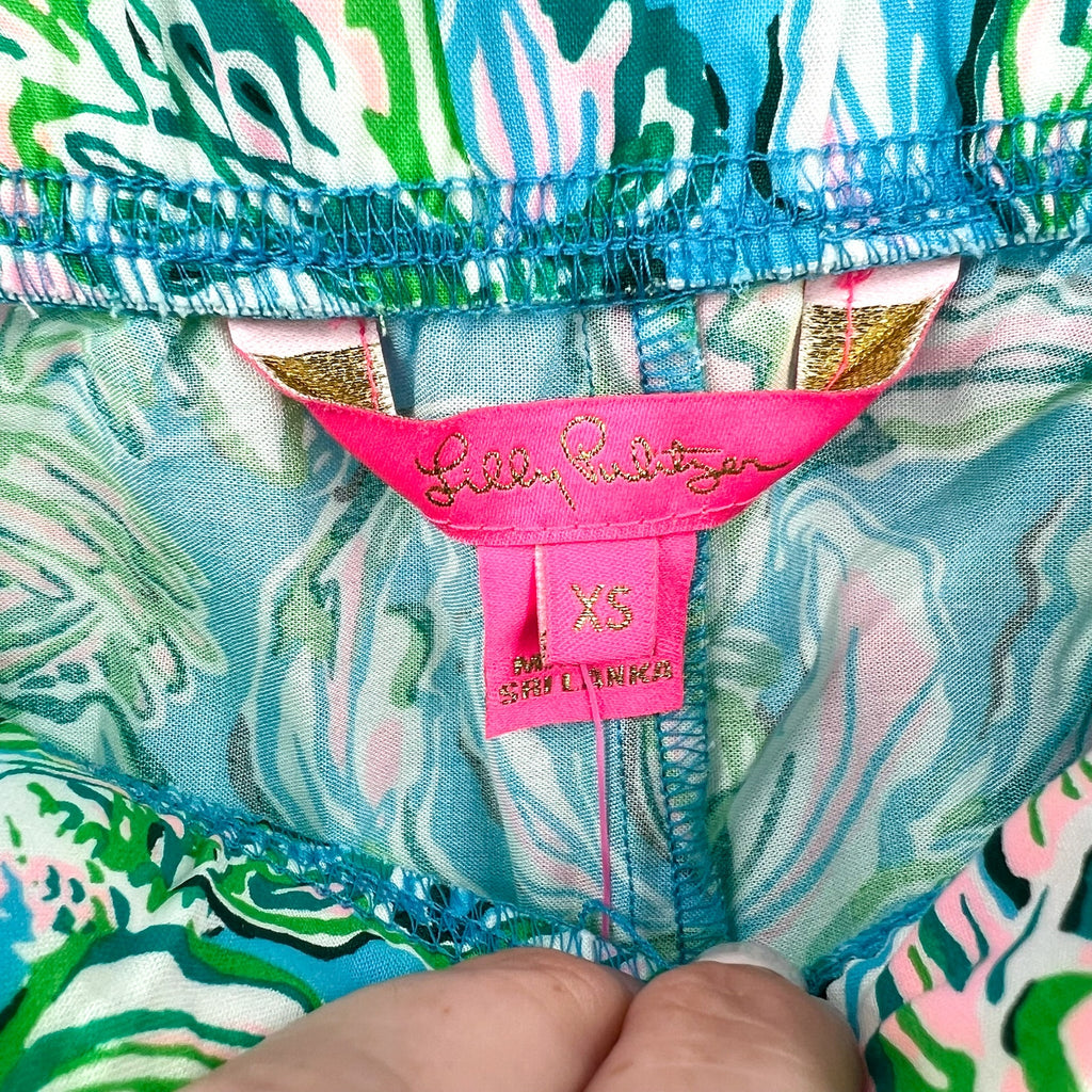 LILLY PULITZER Womens Bal Harbour Palazzo Pants XS Blue Chick Magnet  32" NWT