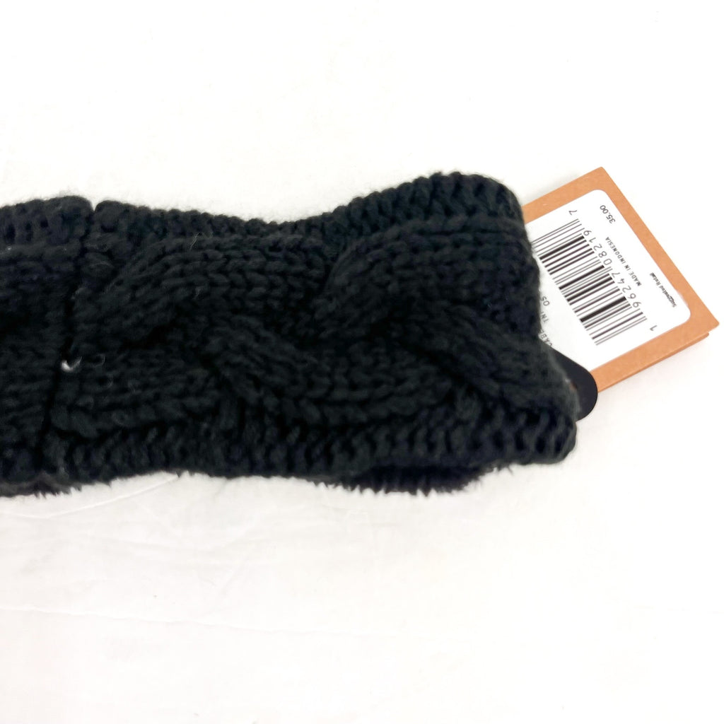 THE NORTH FACE Women's Cable Minna Earband OS Black Stretch Knit NWT
