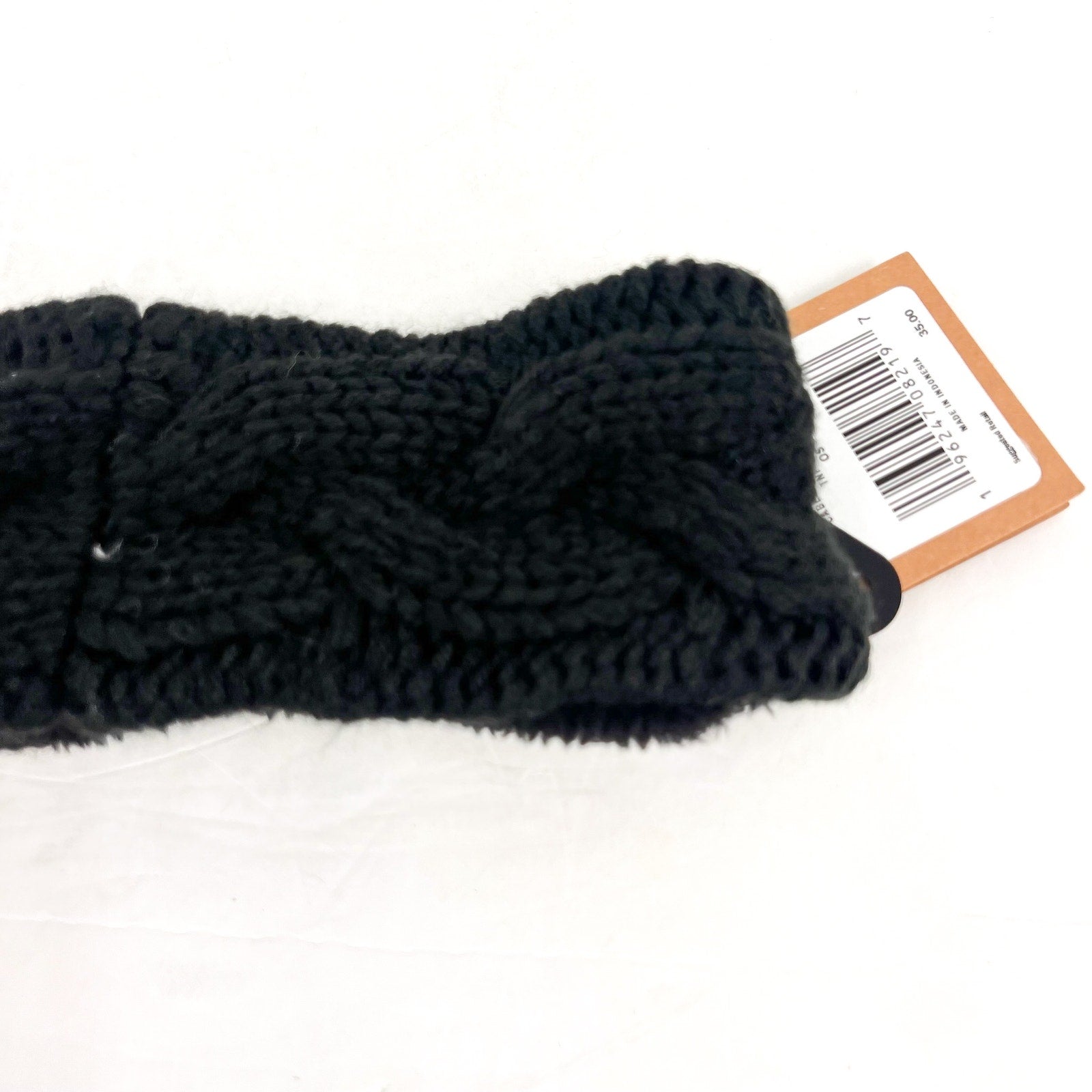 THE NORTH FACE Women's Cable Minna Earband OS Black Stretch Knit NWT