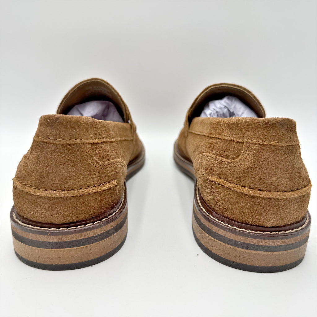 Crown Vintage Mens Aydrien Penny Loafers Size 9.5 M Tan Brown Suede NWOB
