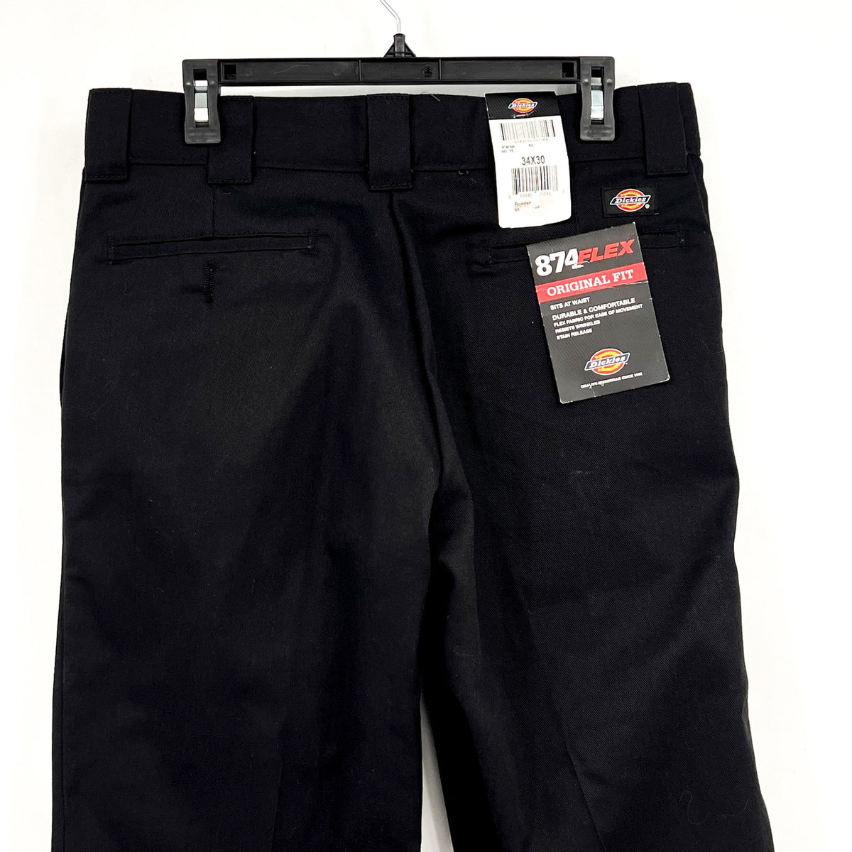 DICKIES Men's 874® FLEX Work Pants 34x30 Black Stretch Twill Tapered Leg NWT