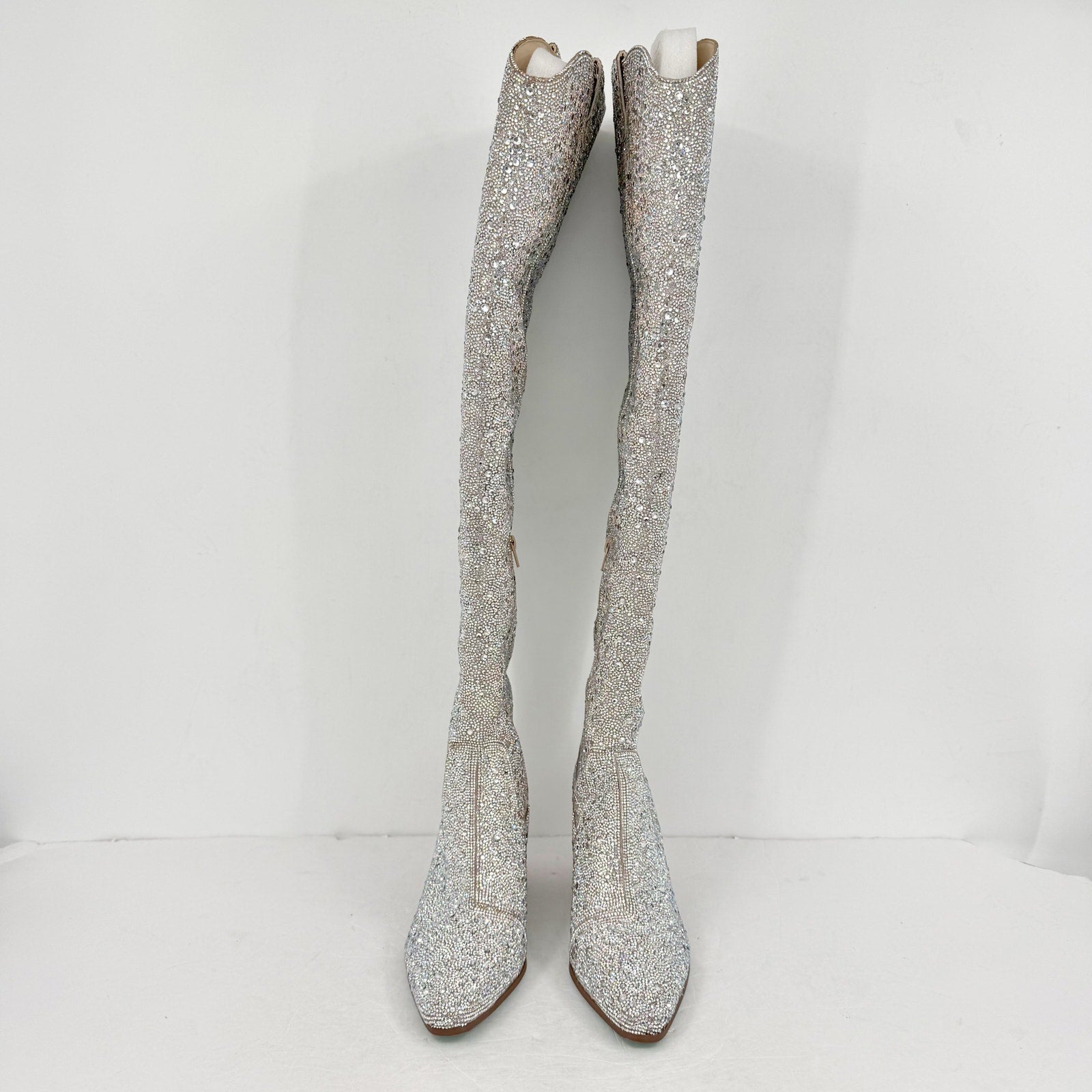 Betsey Johnson Womens Rodeo Over the Knee Boot US 11 Multicolor Rhinestone NWOB