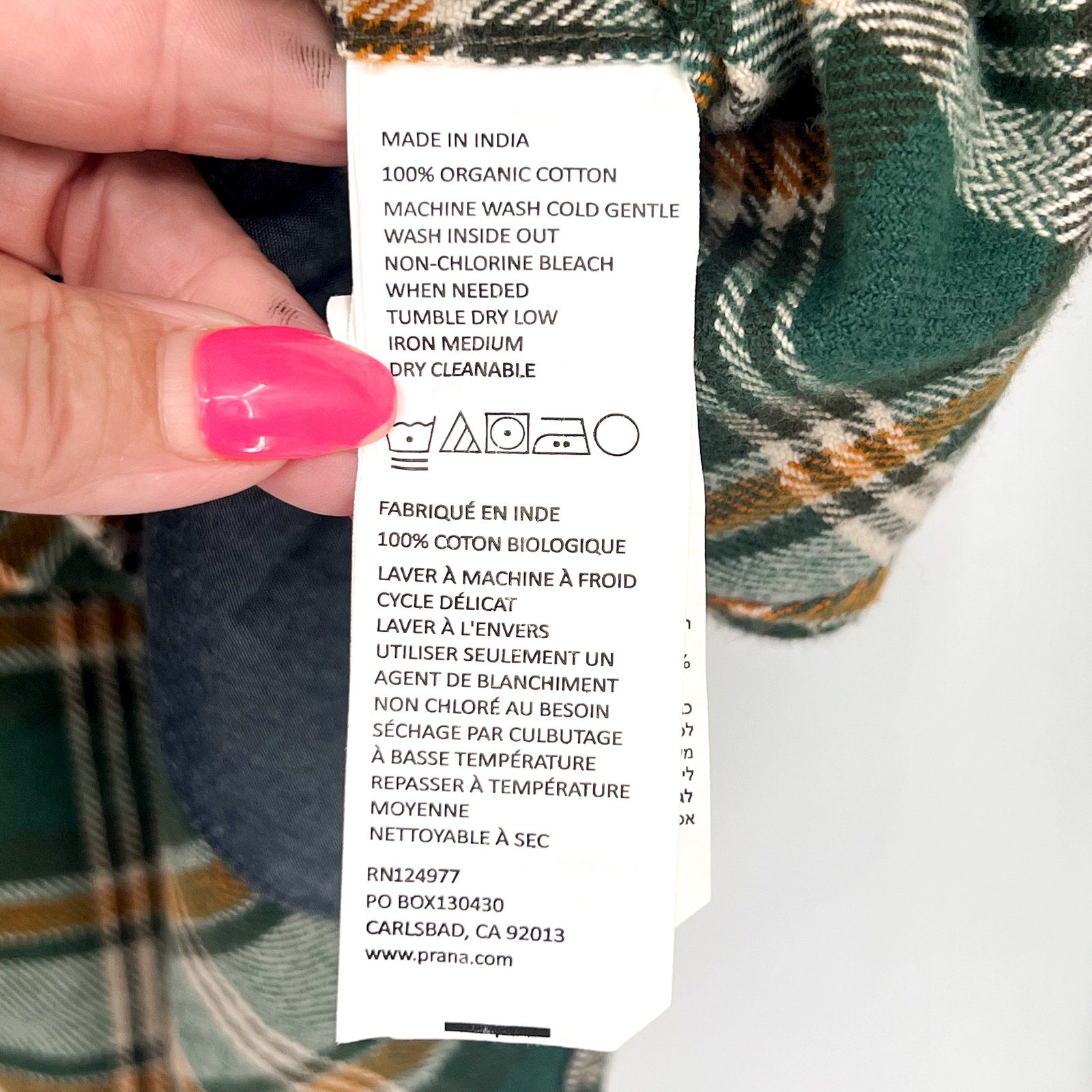 PRANA Women's Golden Canyon Flannel Shirt XS Soft Pine Green Plaid NWT