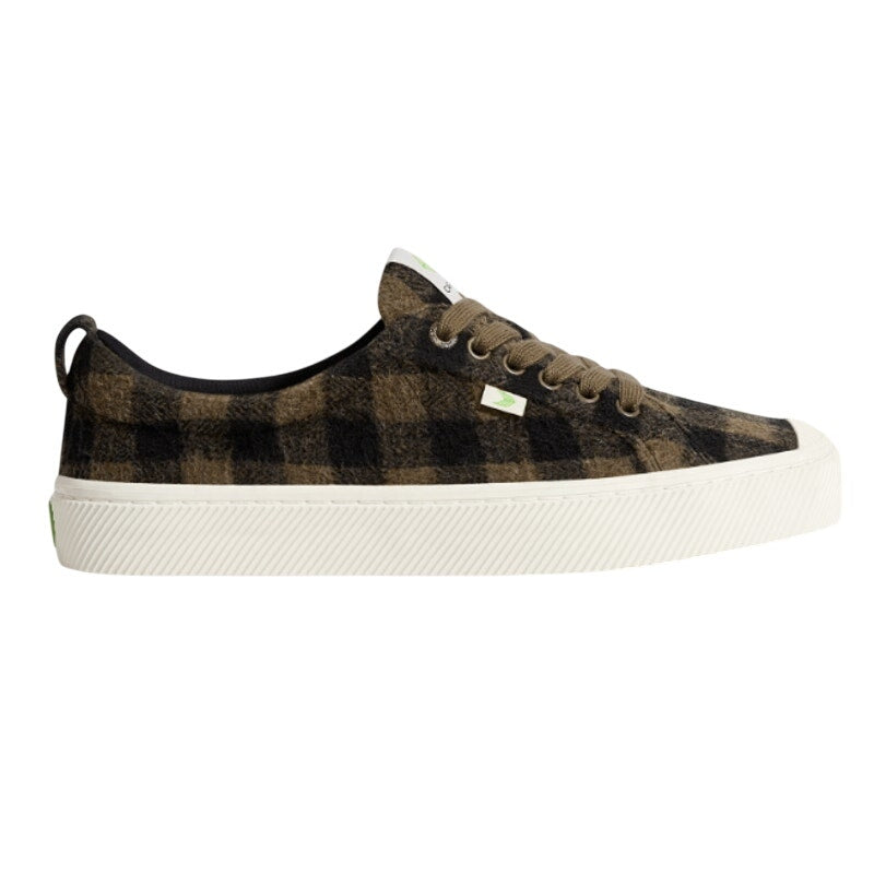 Cariuma Mens OCA Low Sneakers US 11 EU 44 Brown Plaid Organic Cotton NIB