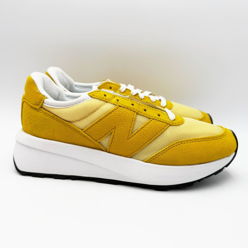 New Balance 370 Casual Sneakers Womens 8 WIDE Mens 6.5 EU 39.5 Yellow White NWOB
