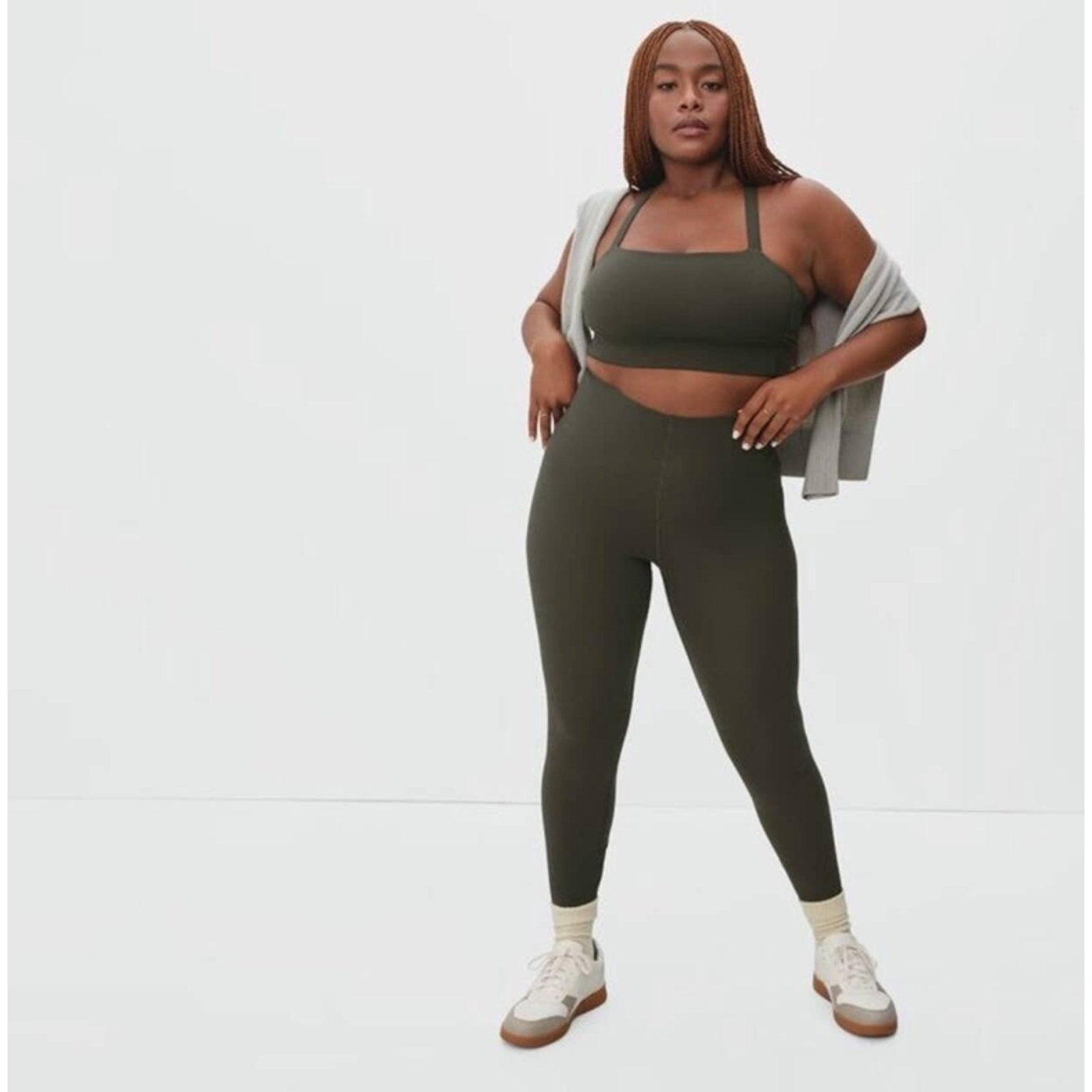 Everlane Womens Perform Sculpt Leggings Medium Forest Dark Green High Waist NWT