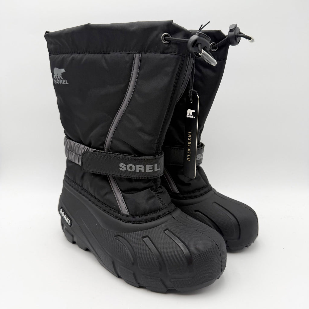 Sorel Youth Boys Flurry Snow Boot US 2 EU 33 Grey Insulated Water Resistant NIB
