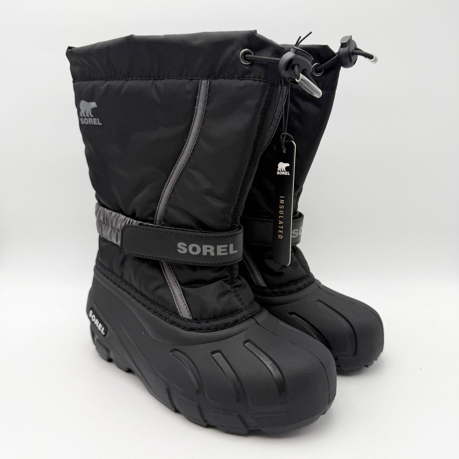 Sorel Youth Boys Flurry Snow Boot US 2 EU 33 Grey Insulated Water Resistant NIB