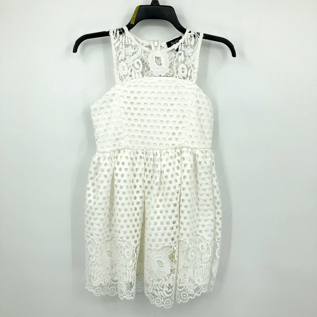 BARDOT JUNIOR Girl's Perry Lace Mini Dress Size 14 White Crochet Sleeveless NWT