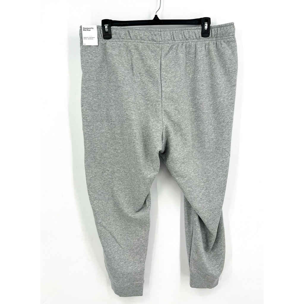 NIKE Womens Club Fleece Mid-Rise Jogger Pants 2X Grey White Sweatpants NWT