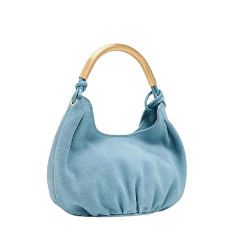 MADEWELL Women's The Mini Camren Handbag Blue Ocean Suede Leather NWT