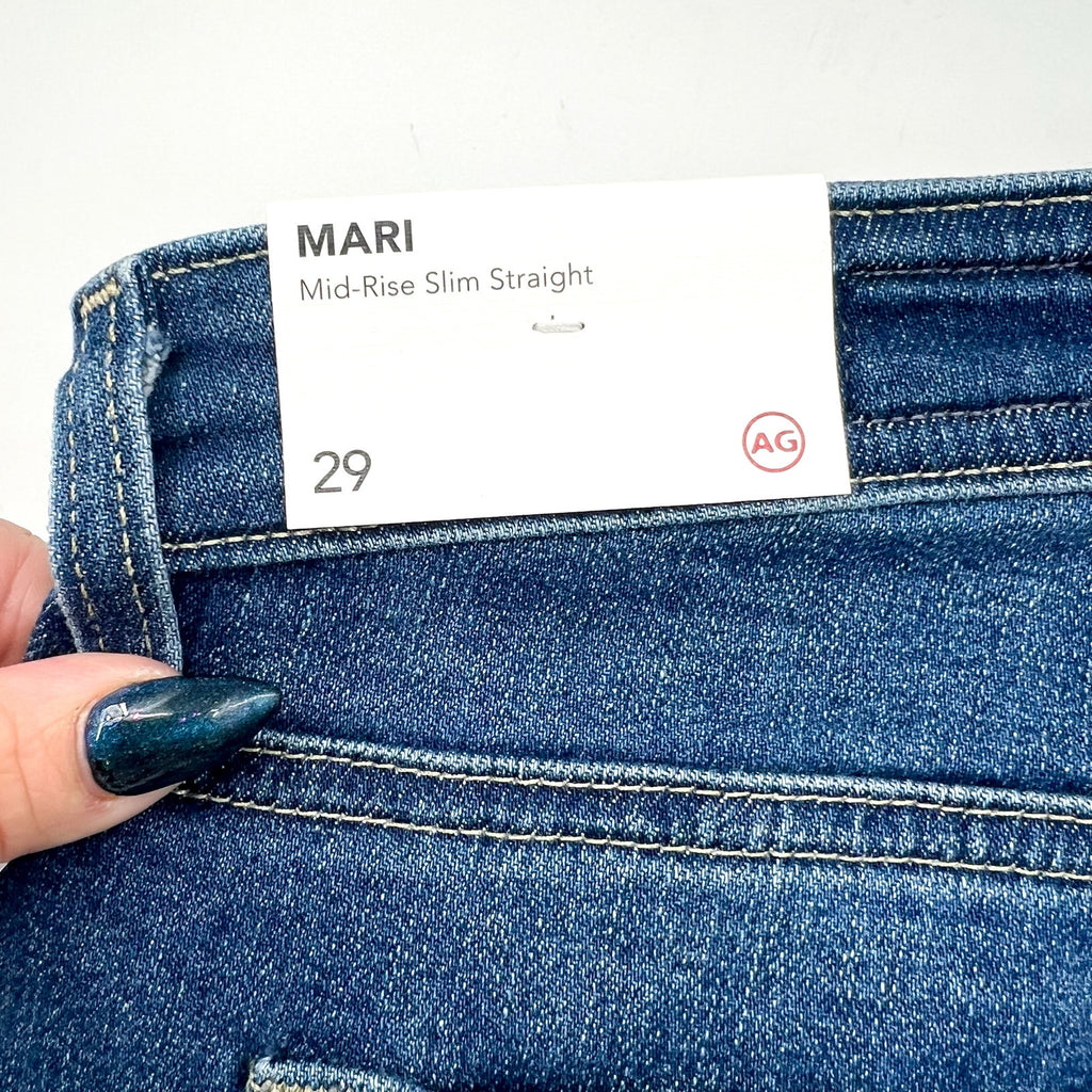 AG ADRIANO GOLDSCHMIED Womens Mari Slim Straight Jean Size 29 US 8 Oceanside NWT