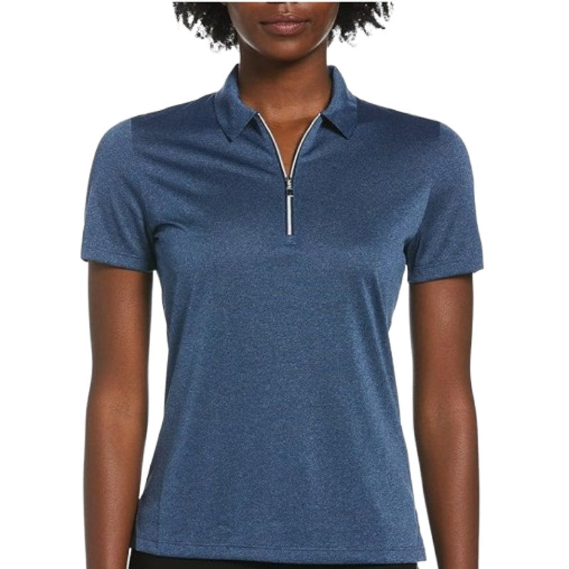 CALLAWAY Womens 1/4 Zip Short Sleeve Golf Polo Shirt Small Blue Heather NWT