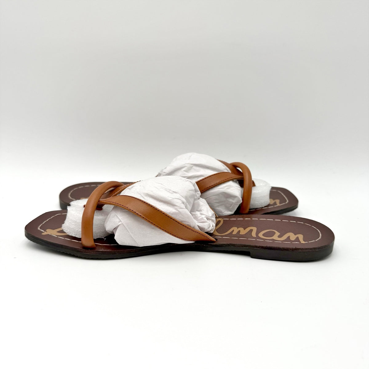 Sam Edelman Womens Abbey Flat Sandals Size 8 EU 38 Brown Leather NIB