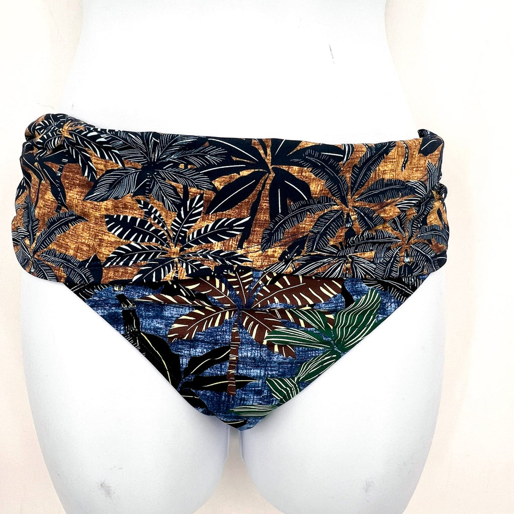 BLEU ROD BEATTIE By the Sea Sarong Hipster Bikini Bottom Size 6 Blue Gold NWT