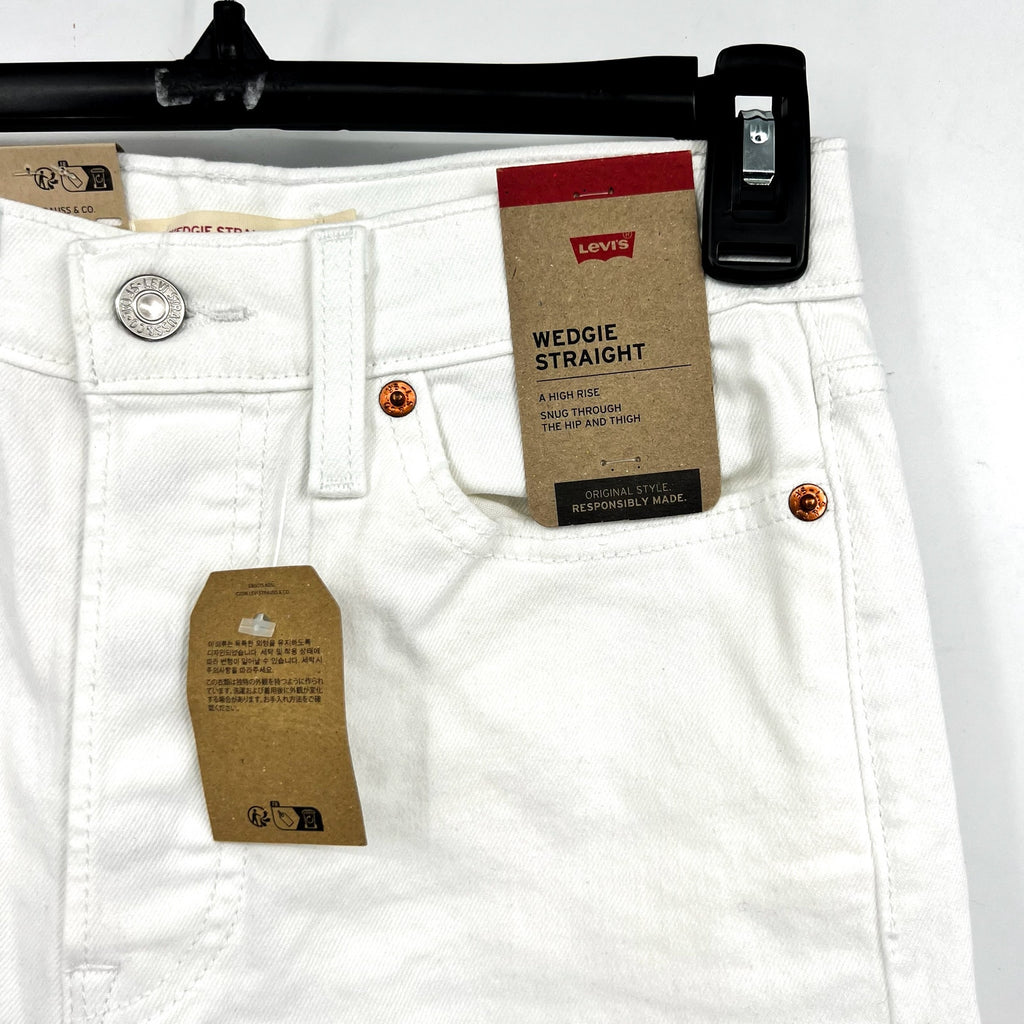 Levi's Womens Wedgie Straight Leg Jeans 27x28 Size 4 White 34964-0184 NWT
