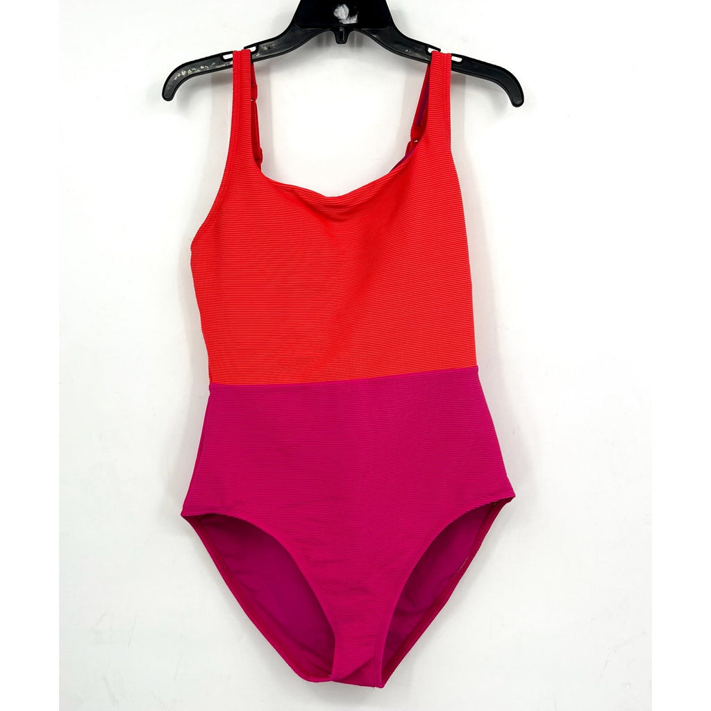 TOMMY BAHAMA Ocean Point One Piece Swimsuit Size 14 Pink Maui Colorblock NWT