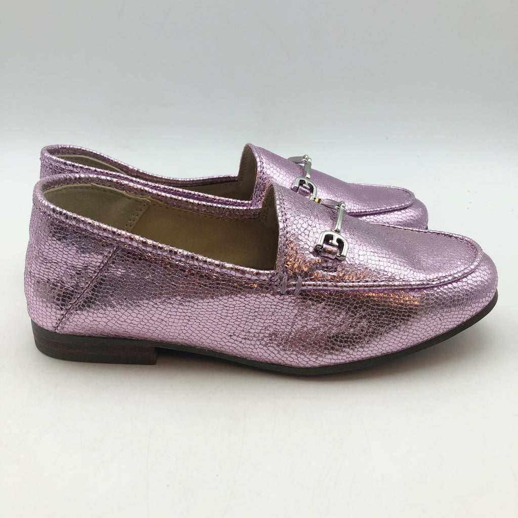 Sam Edelman Girls Loraine Slip On Loafers Kids Size 12 Metallic Lilac Purple NIB