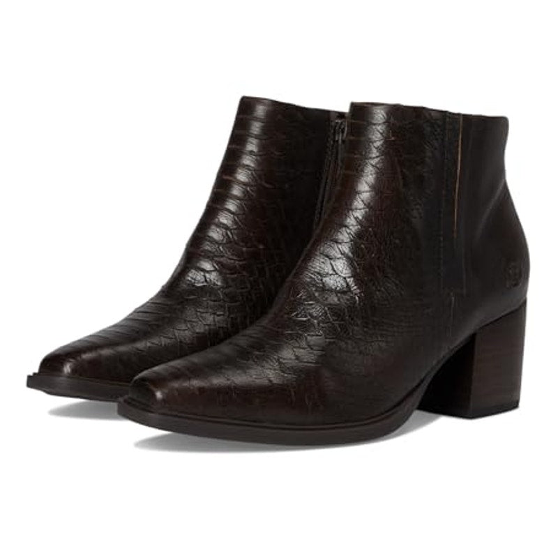 BORN Womens Aiken Ankle Booties Size 11 M EU 41.5 Brown Snake Leather Boots NIB