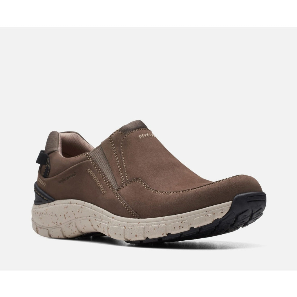 CLARKS Women's Wave Plateau Comfort Shoes Size 6.5M Tan Taupe Nubuck Slip On NIB
