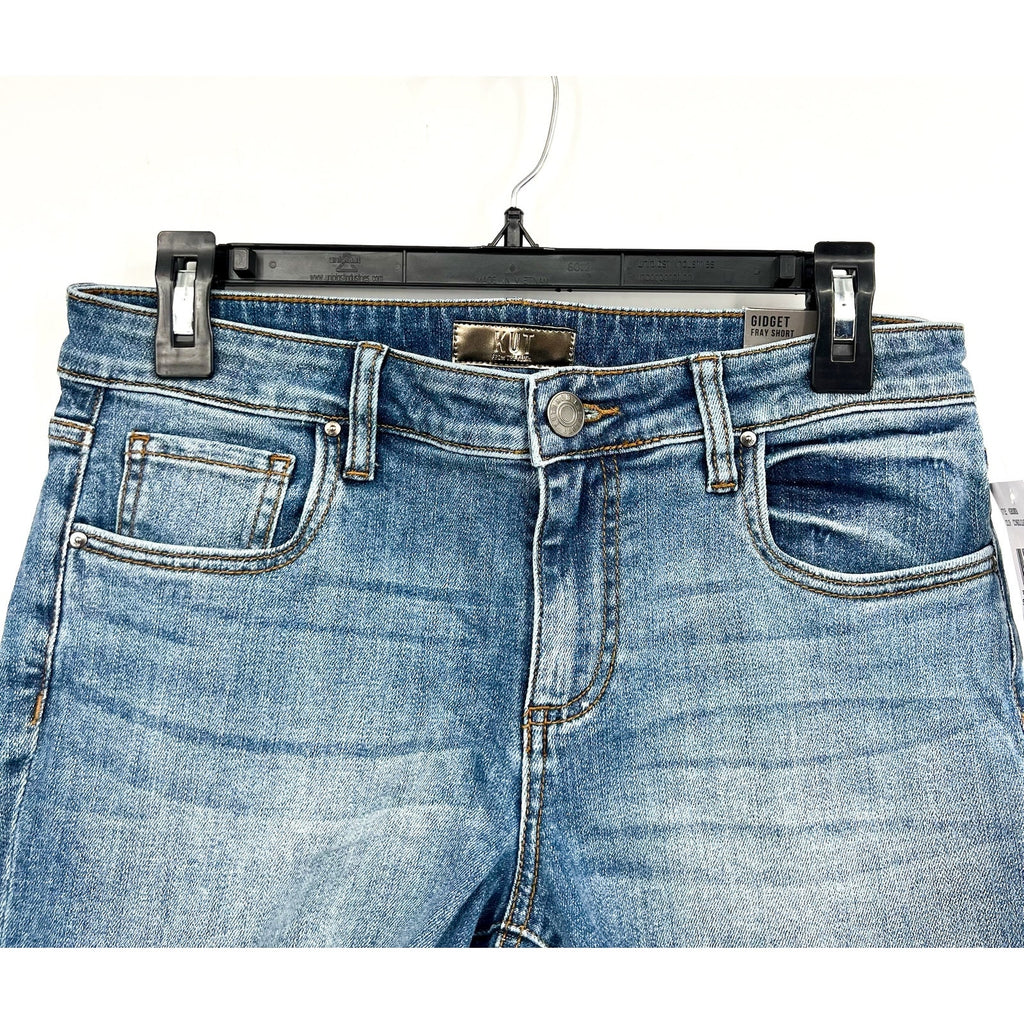 KUT FROM THE KLOTH Women's Gidget Fray Denim Shorts Size 4 Consolidated Blue NWT