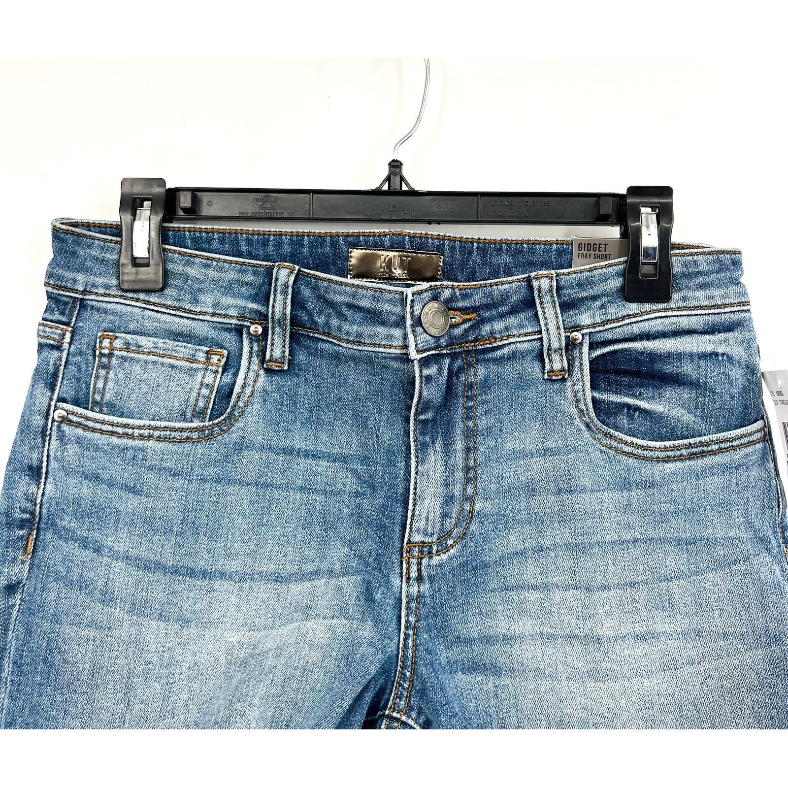 KUT FROM THE KLOTH Women's Gidget Fray Denim Shorts Size 4 Consolidated Blue NWT