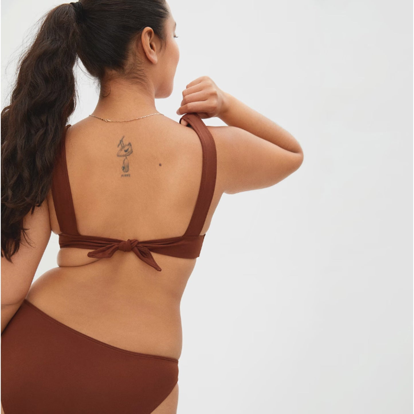 Everlane Womens The Triangle Bikini Top XL Swimwear Brown NWT