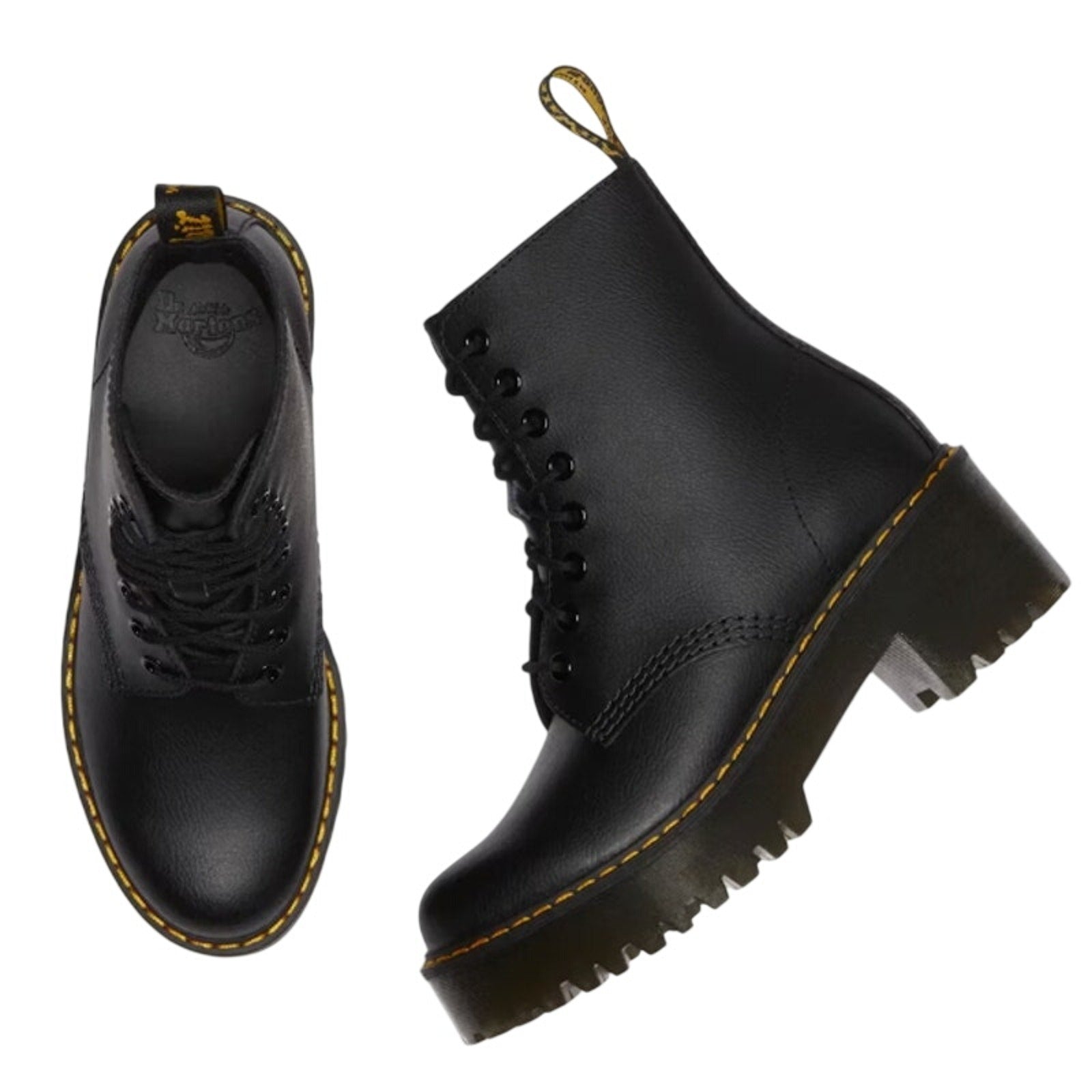 Dr. Martens Womens Sanguine Heeled Ankle Bootie EU 37 US 6 Black Leather NWOB