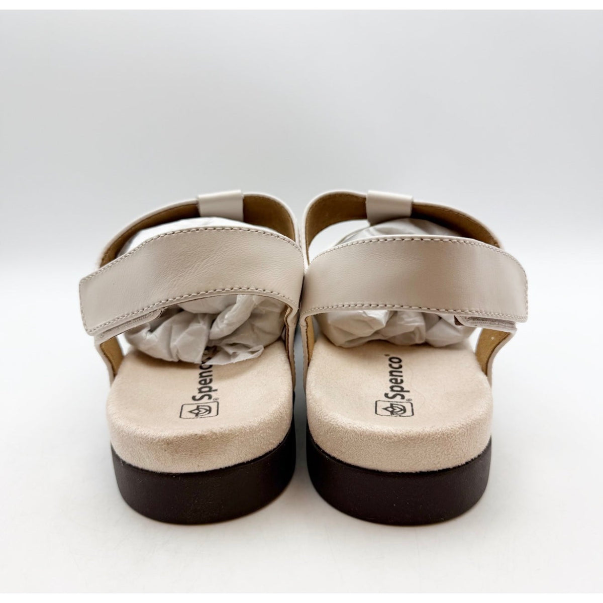 Spenco Womens Anabel Hook & Loop Sandal Size 7.5 Wide Bridal Blush Cream NIB