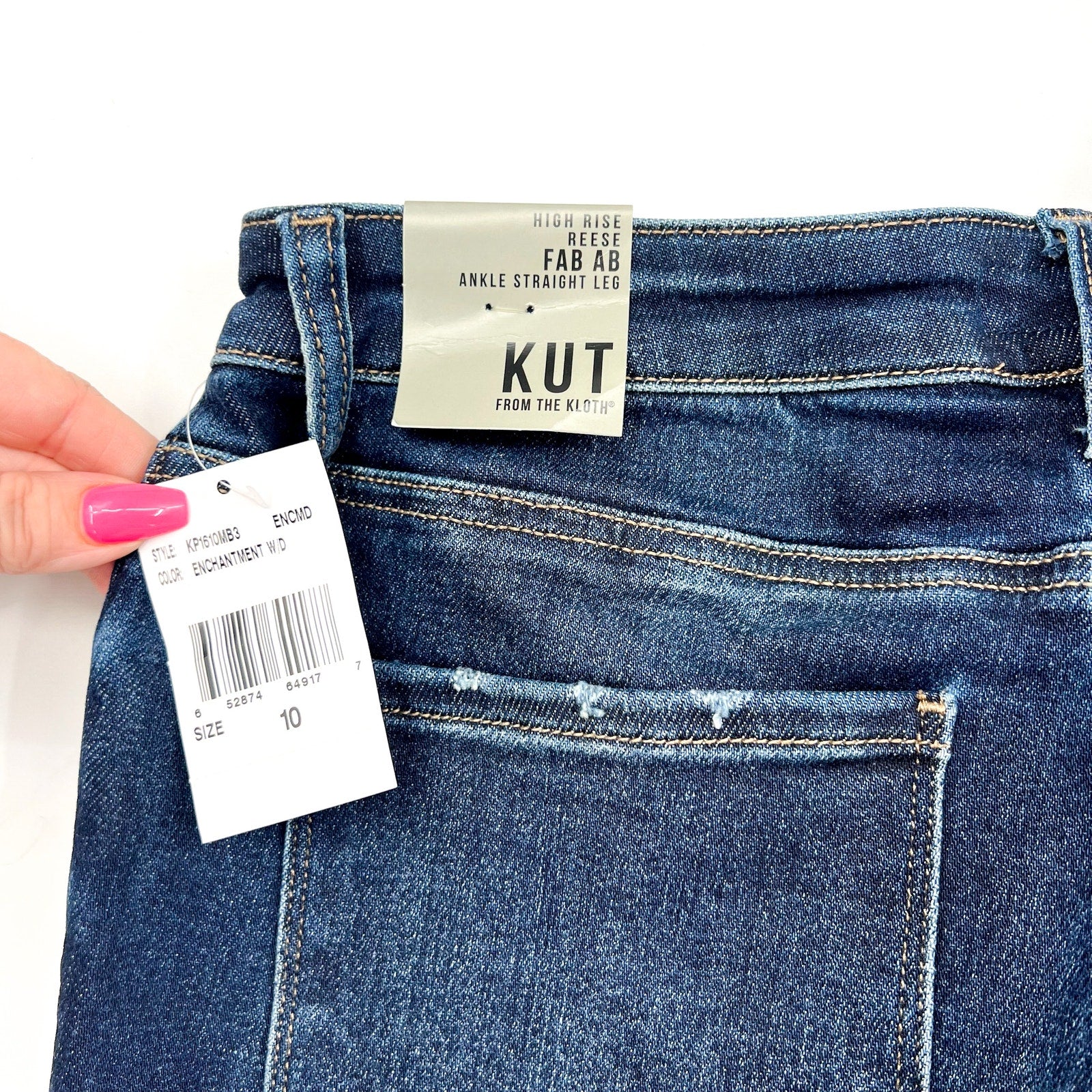 KUT FROM THE KLOTH Reese Ankle Straight Leg Jeans SIZE 10 Enchantment Blue NWT