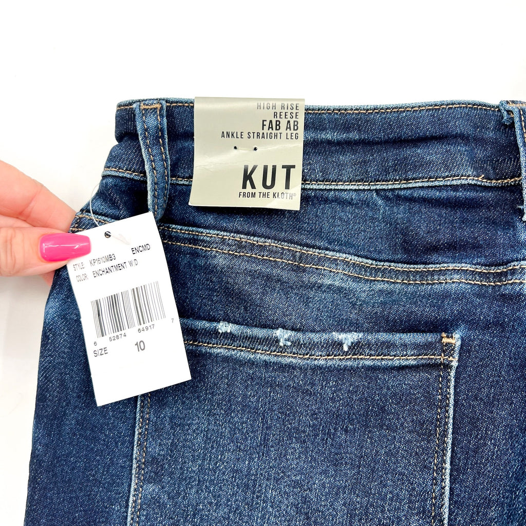 KUT FROM THE KLOTH Reese Ankle Straight Leg Jeans SIZE 10 Enchantment Blue NWT