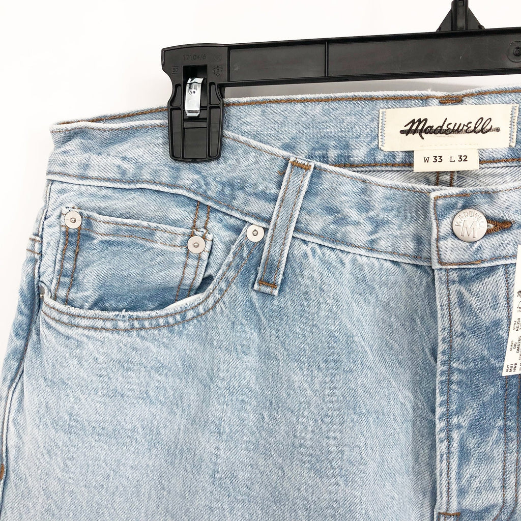 MADEWELL Men's 1991 Straight-Leg Jeans 27X28 Light Blue Halton Distressed NWT