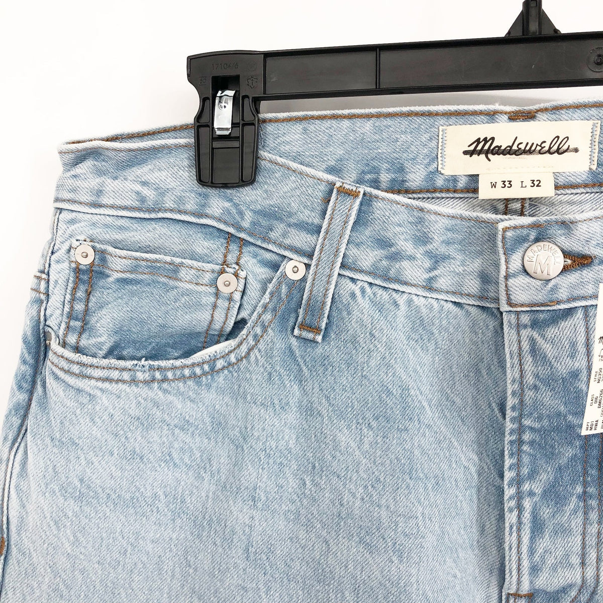 MADEWELL Men's 1991 Straight-Leg Jeans 27X28 Light Blue Halton Distressed NWT