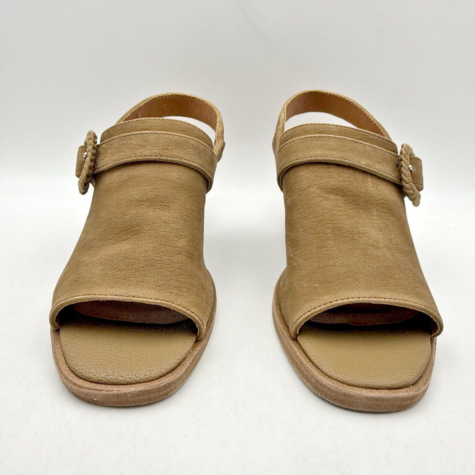 Lucky Brand Womens Badret Heel Sandals US 6 M EU 36 Dark Tan Suede NIB