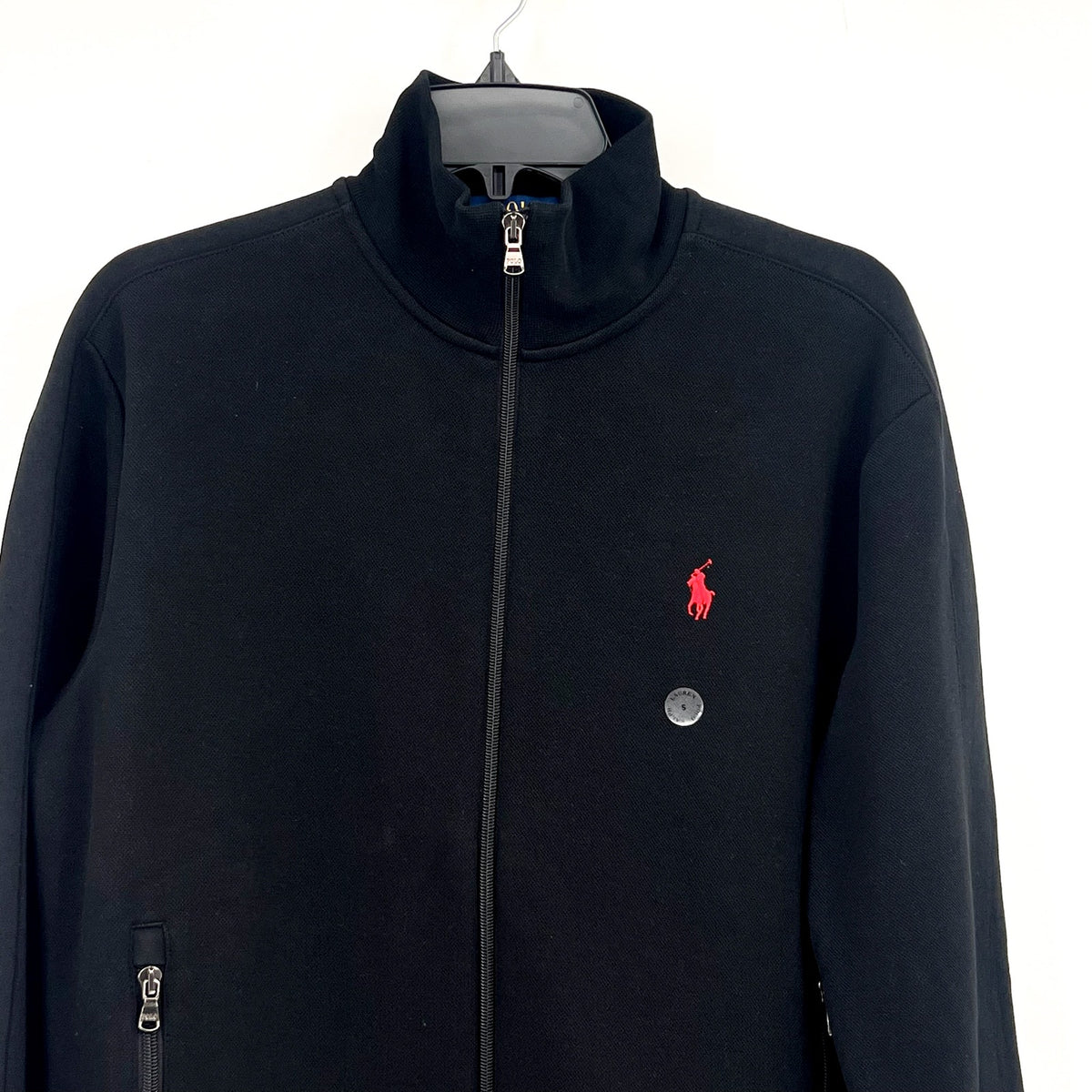 POLO RALPH LAUREN Men's Double-Knit Full Zip Track Jacket Small Polo Black NWT
