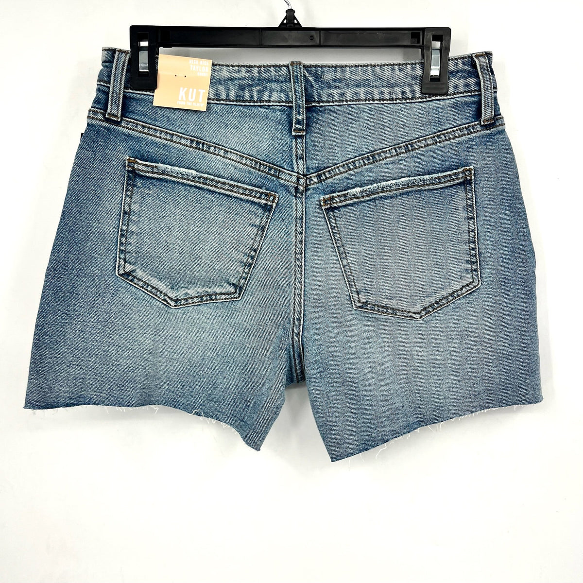 KUT FROM THE KLOTH Taylor Denim Shorts Size 0 Freedom Blue High Waist CutOff NWT