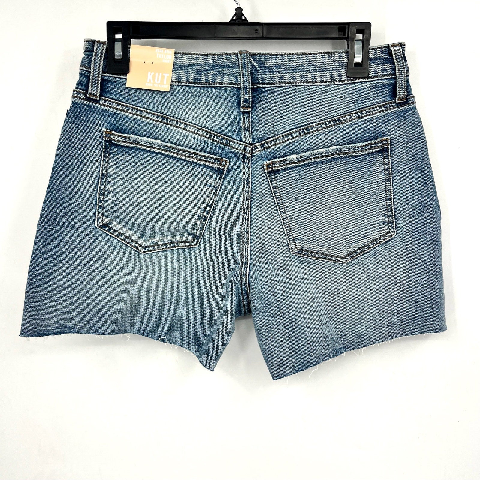 KUT FROM THE KLOTH Taylor Denim Shorts Size 0 Freedom Blue High Waist CutOff NWT