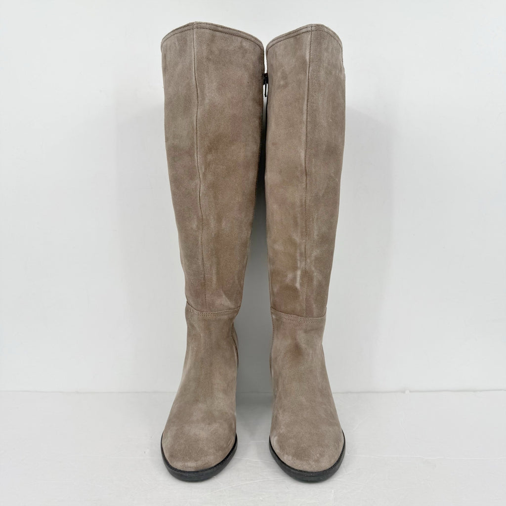 Lucky Brand Womens Bonnay Knee High Boot US 8 Wide EU 39 XW CALF Brown Suede NIB