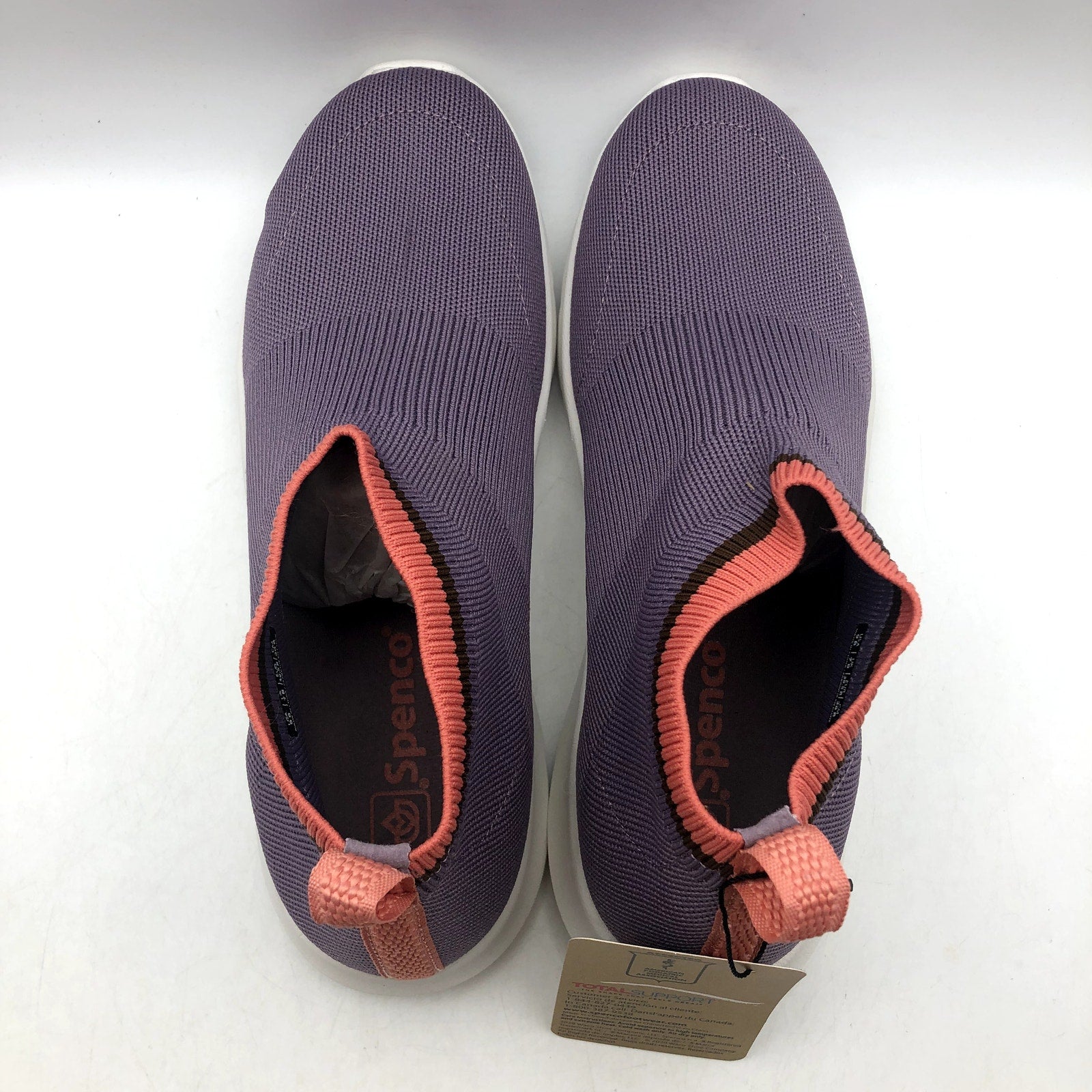 Spenco Womens Pure Love Knit Casual Sneaker 10 WIDE Elderberry Purple NIB