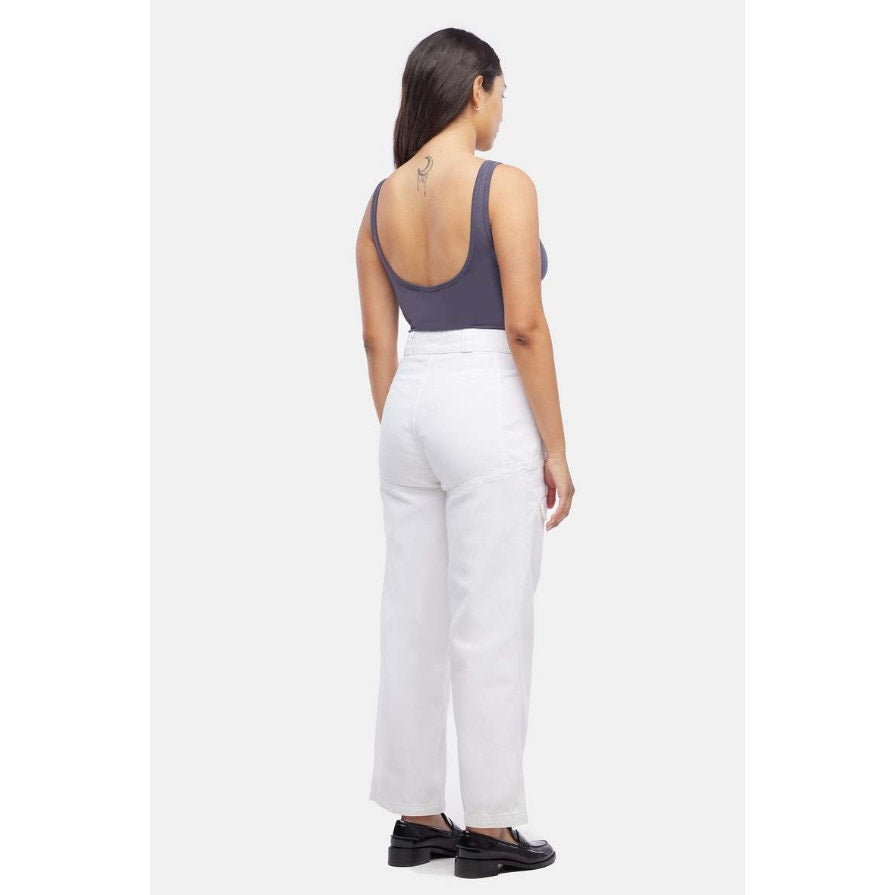 LACAUSA Women's Diego Cargo Trouser Jeans Size 10 Parchment White High Rise NWT