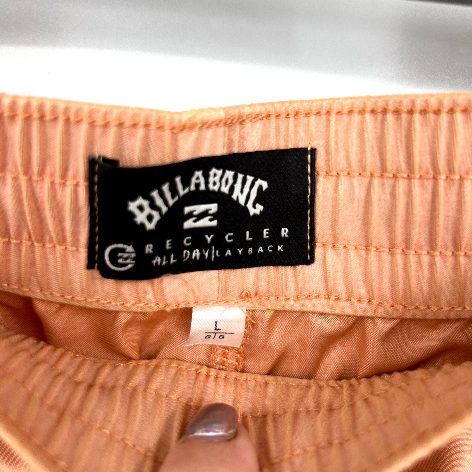 BILLABONG Men's All Day Layback Boardshort Large Orange Dusty Melon Overdyed NWT