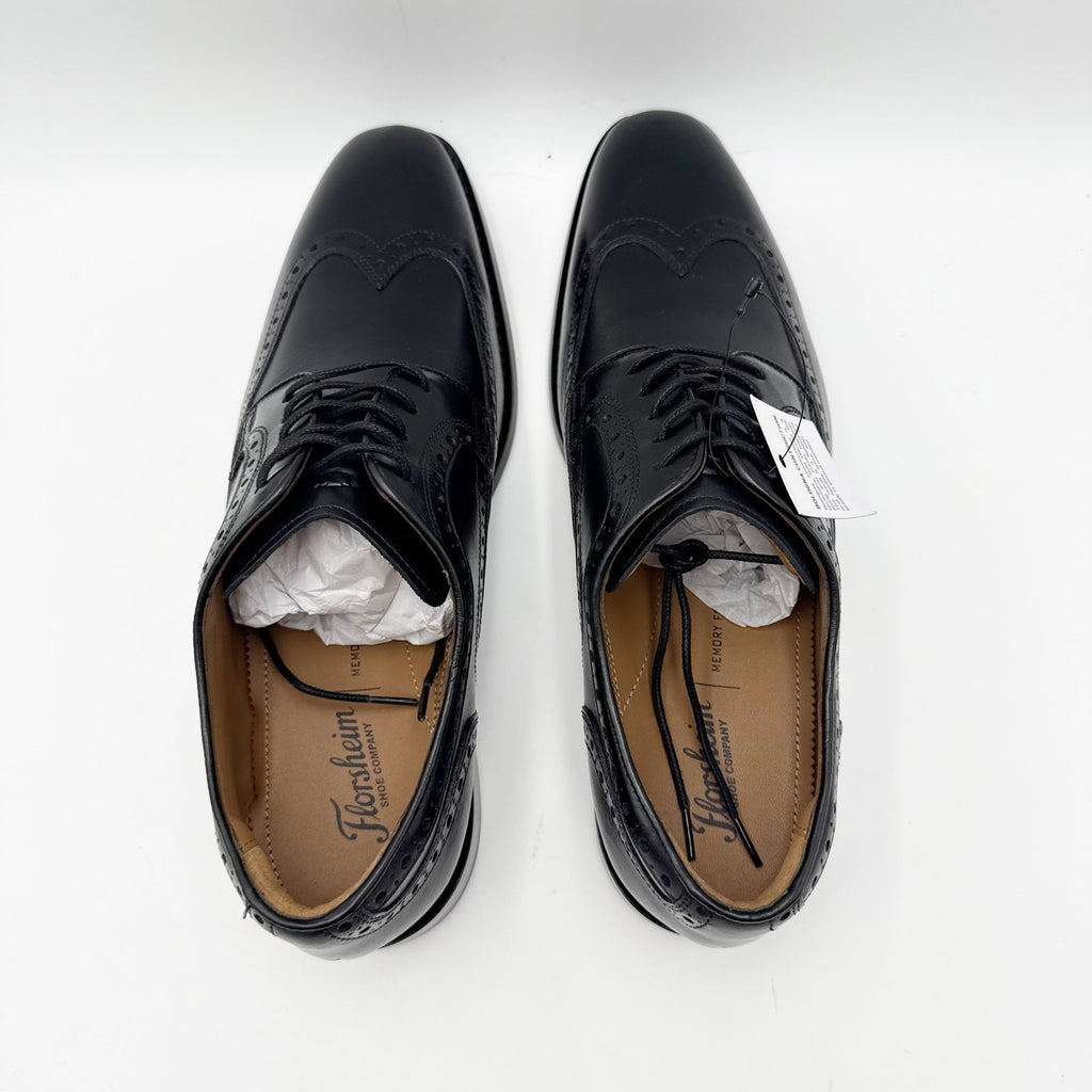 Florsheim Mens Conetta Wing Tip Oxford Shoes Size 11.5 M Black Leather NIB