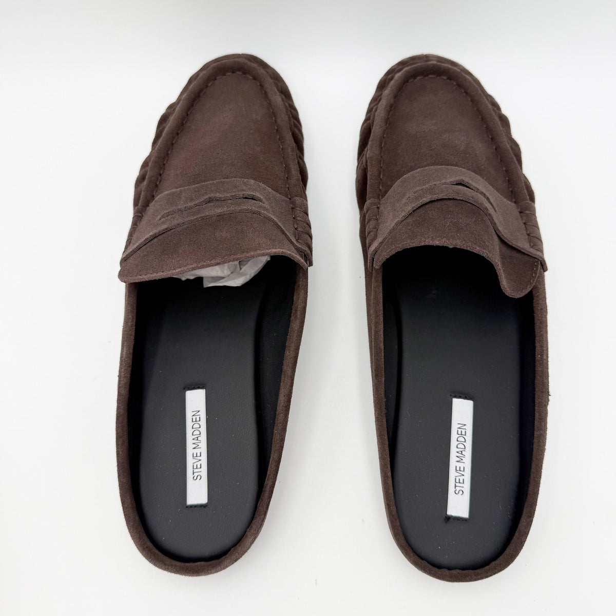 Steve Madden Womens Rafe Loafers Size 12 Chocolate Brown Suede Slip On NWOB