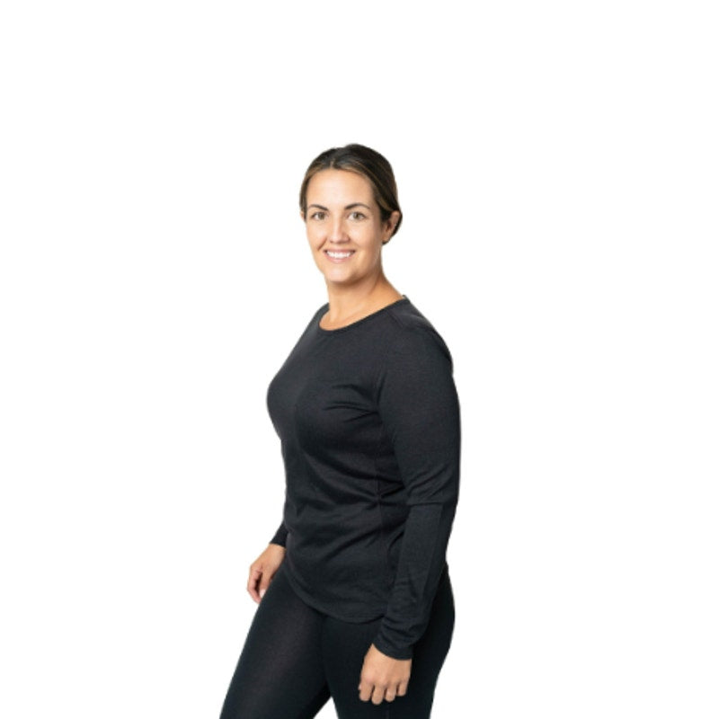 HOT CHILLYS Women's Pepper Skins Crewneck Base Layer Top Small Black NWOT