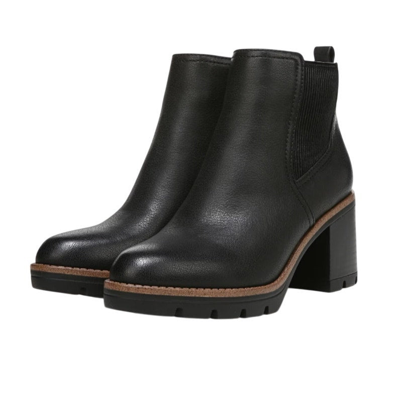 Naturalizer Womens Madalynn Ankle Bootie Size 8 Wide Black Water Repellent NIB