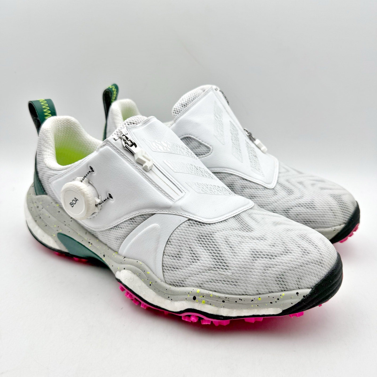 Adidas Womens Codechaos BOA 25 Golf Sneakers US 8 White Pink Athletic Shoes EUC