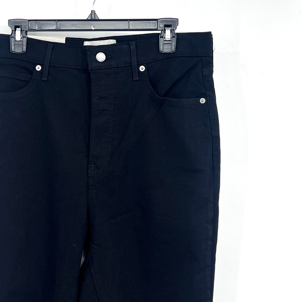 EVERLANE Womens Way-High Skinny Jeans 33x26 US 16 Crop Black Denim NWT