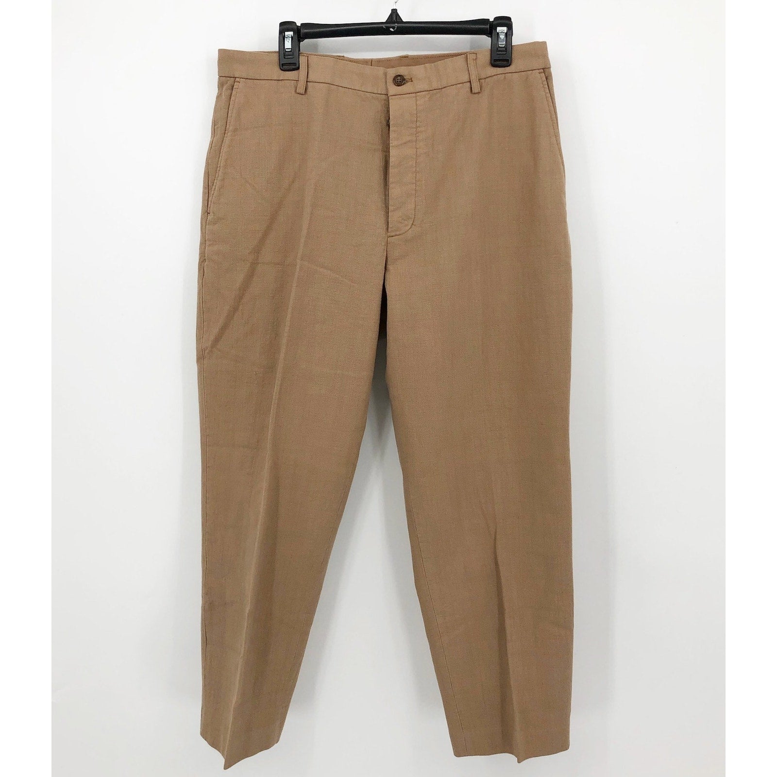 J.CREW Mens Kenmare Suit Pants 34x30 Tan Basketweave Relaxed Fit BM235 NWT