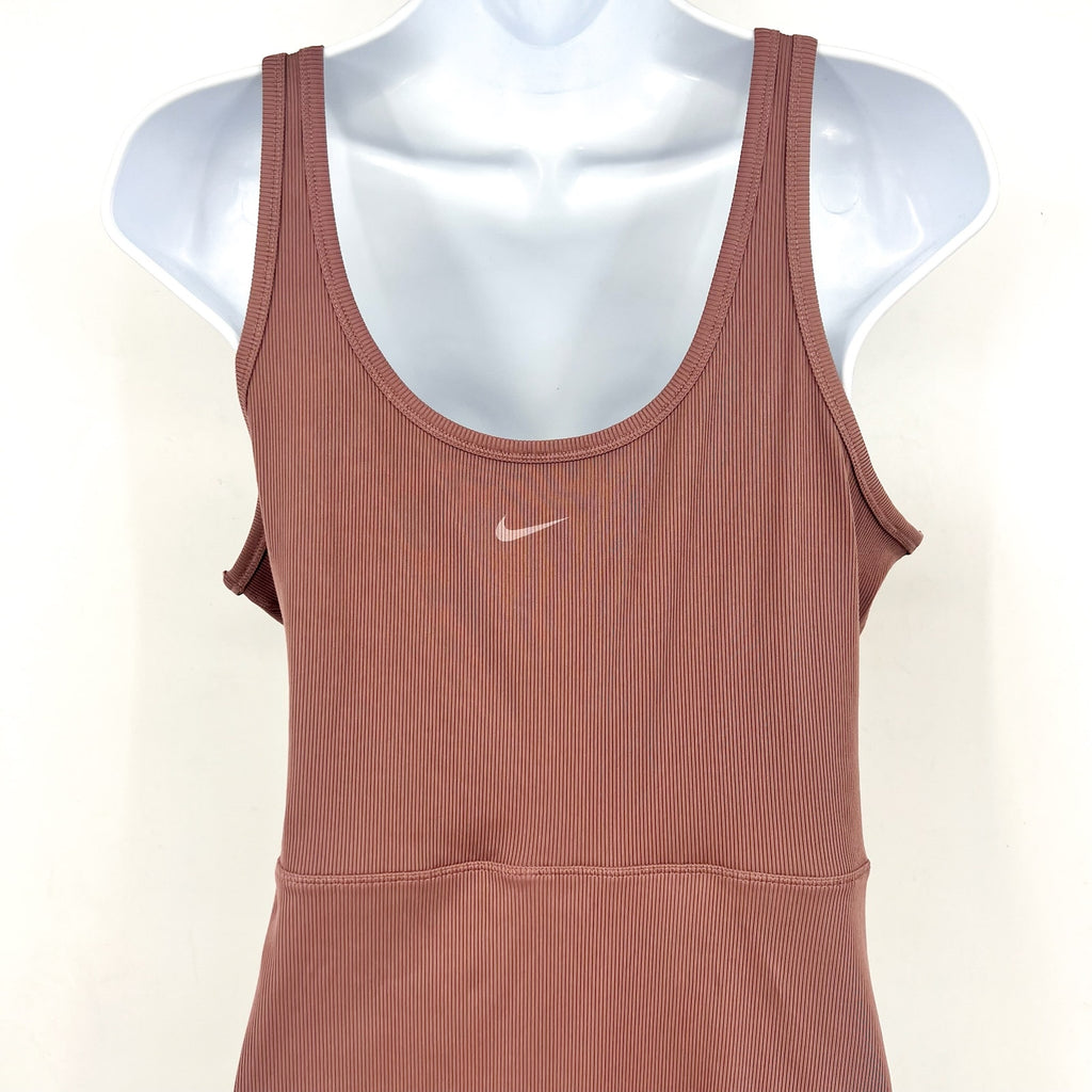 NIKE Women's One Dri-fit Scoop Neck Tank Dress XL Pink Mauve Stretch NWOT