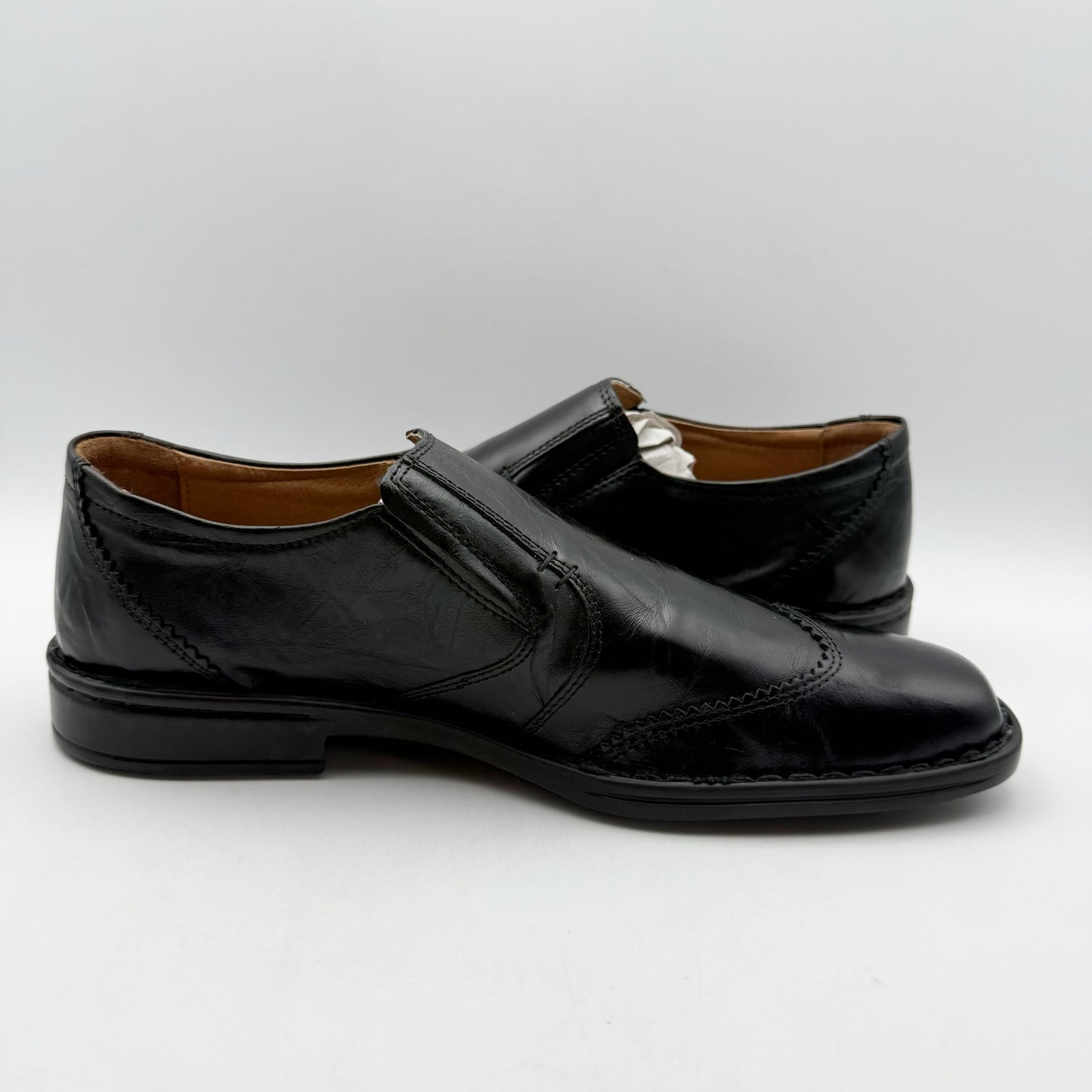 Josef Seibel Mens Douglas Loafers EU 43 US 9.5-10 Black Leather Slip on NWOB